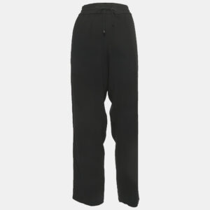 Kenzo Black Crepe Side Striped Drawstring Track Pants M