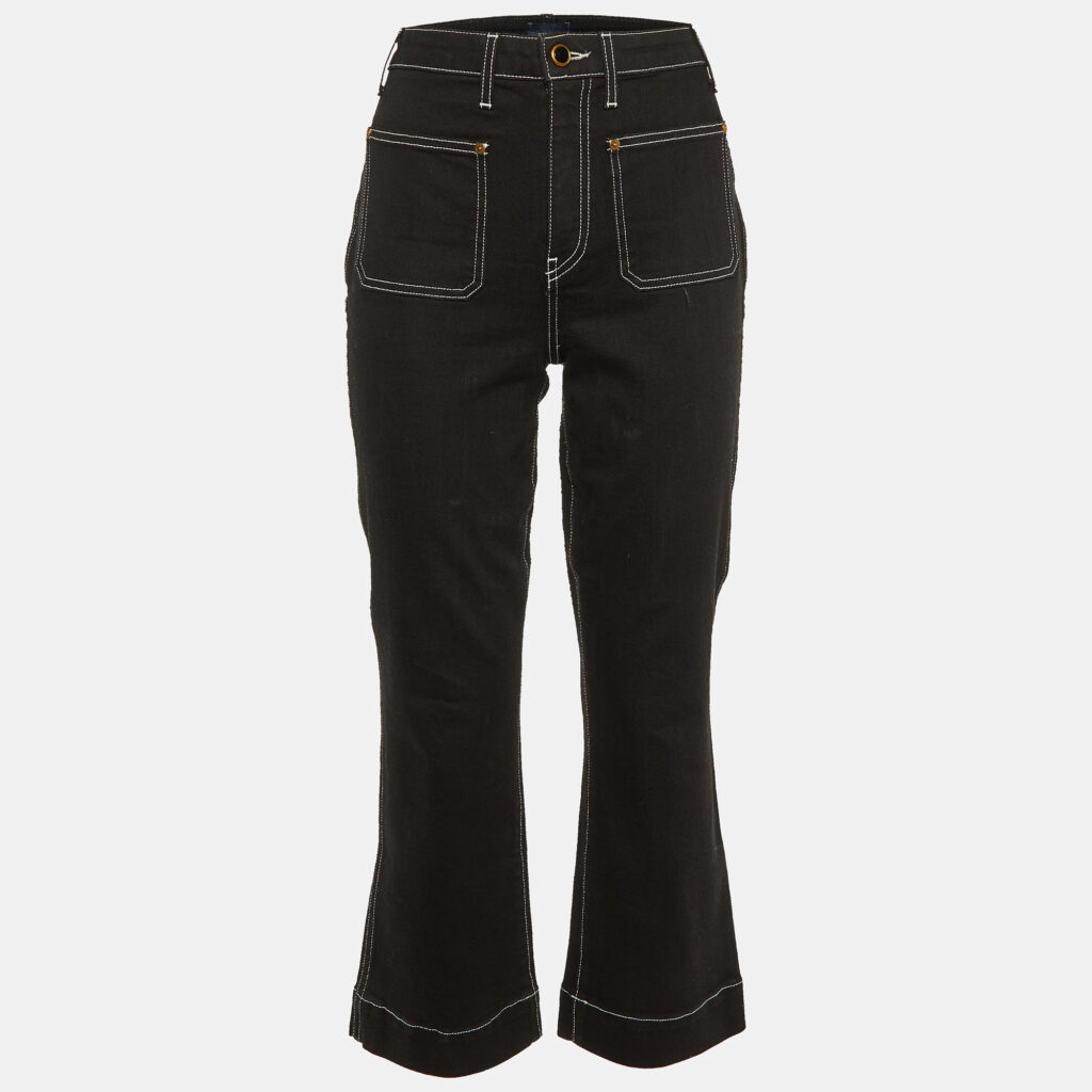 Khaite Black Denim Contrast Stitch Detail Jeans M/Waist 29.5"