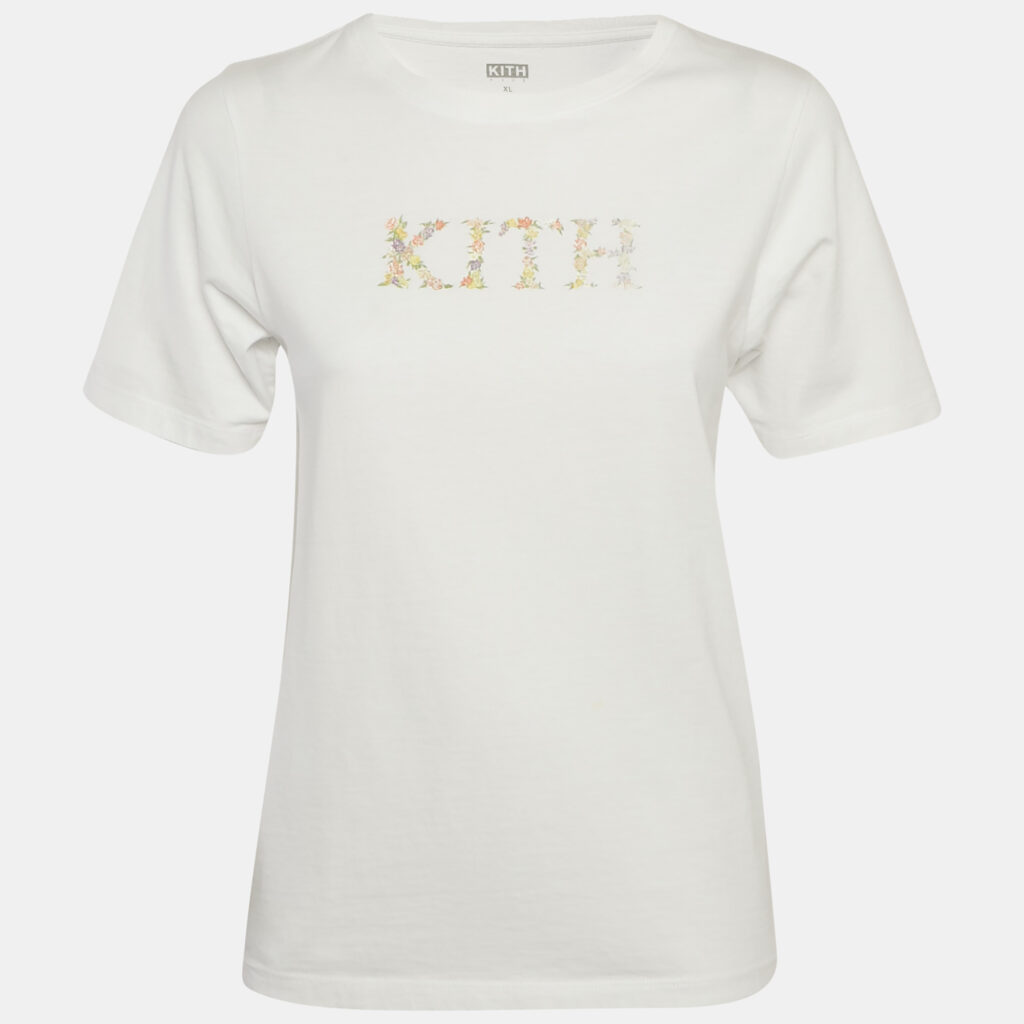 luxury-women-kith-used-clothes-p1146224-004 Kith Kids White Floral Logo Print Jersey T-Shirt XL / 14-16Yrs