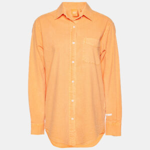 Kith Orange Cotton Seersucker Ora Button Down Shirt XS