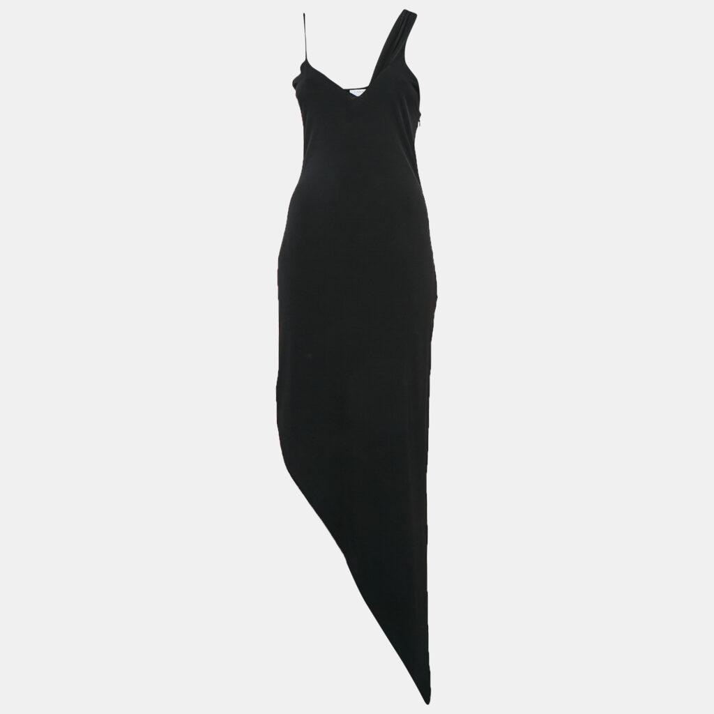 luxury-women-lama-jouni-used-clothes-p1072253-003 Lama Jouni Black Jersey Asymmetric Sleeveless Dress S