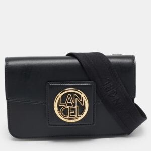 lancel black leather roxane crossbody bag