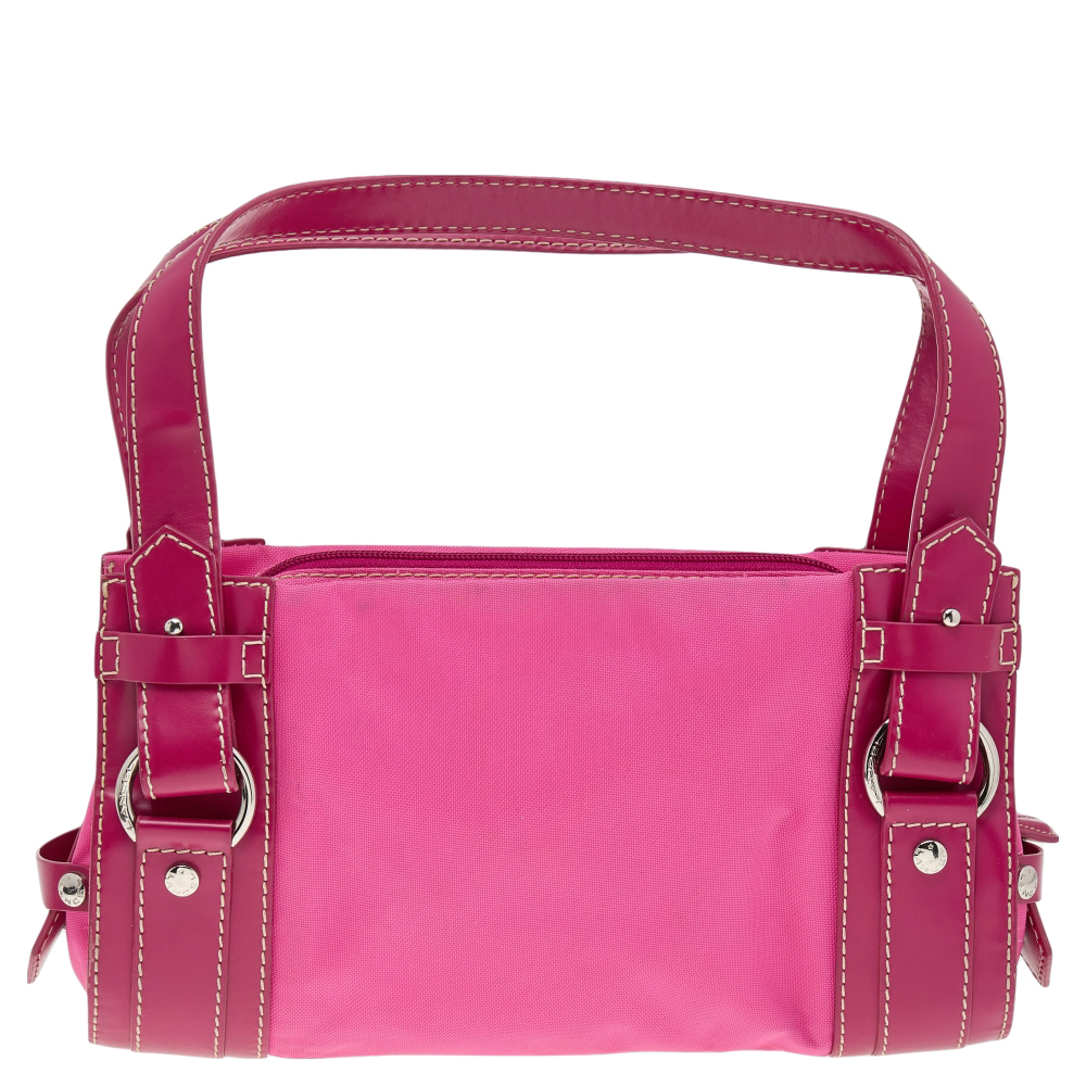 luxury-women-lancel-used-handbags-p570574-010-1 Lancel Pink Canvas And Leather Shoulder Bag