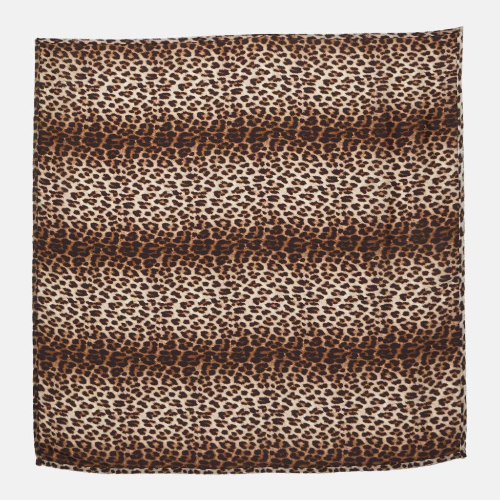 luxury-women-lanvin-used-accessories-p1042526-004 Lanvin Brown Animal Print Satin Square Scarf