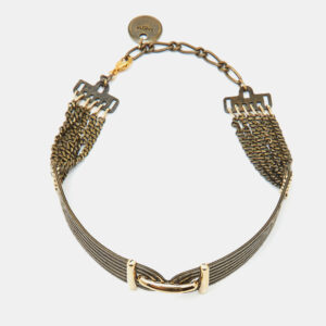 Lanvin Gold Tone Choker Necklace