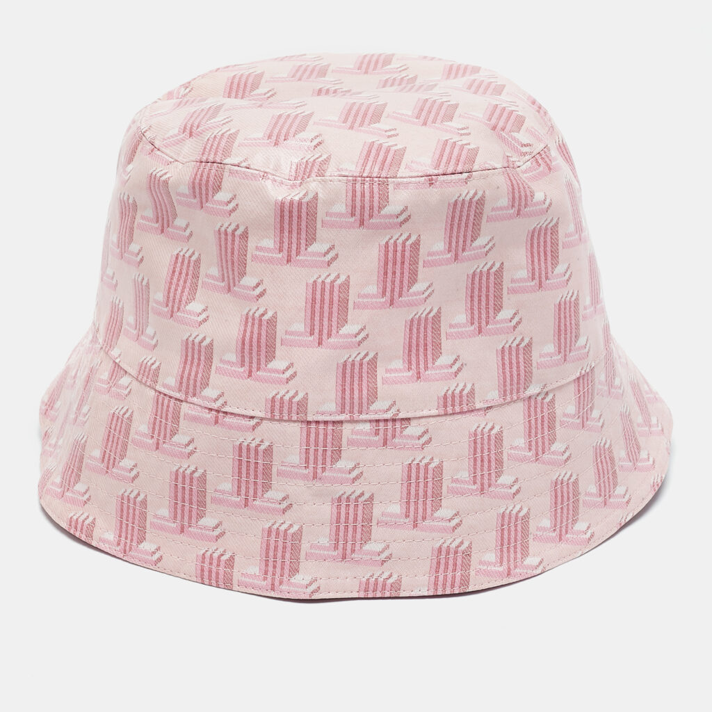luxury-women-lanvin-used-accessories-p1126627-007 Lanvin Pink Geometric Print Coated Cotton Bucket Hat