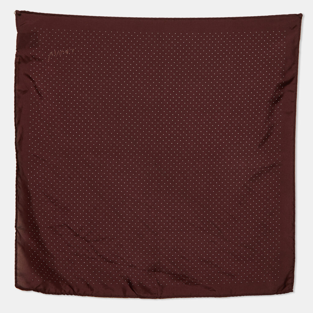 luxury-women-lanvin-used-accessories-p1130515-005 Lanvin Burgundy Polkadots Print Silk Handkerchief