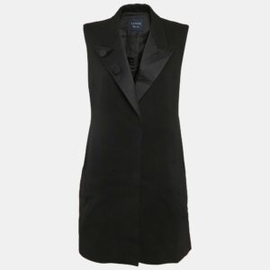 Lanvin Black Wool Sleeveless Coat L