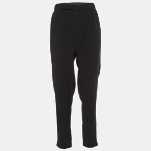 Lanvin Black Crepe Tapered Trousers M