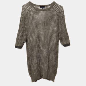 Lanvin Grey Patterned Cotton Knit Sweater XL