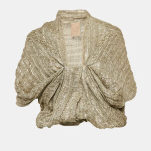 Lanvin Gold Lurex Knit Drape Style Top M