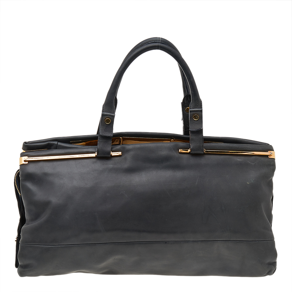 luxury-women-lanvin-used-handbags-p542303-007-1 Lanvin Dark Grey/Black Leather Satchel