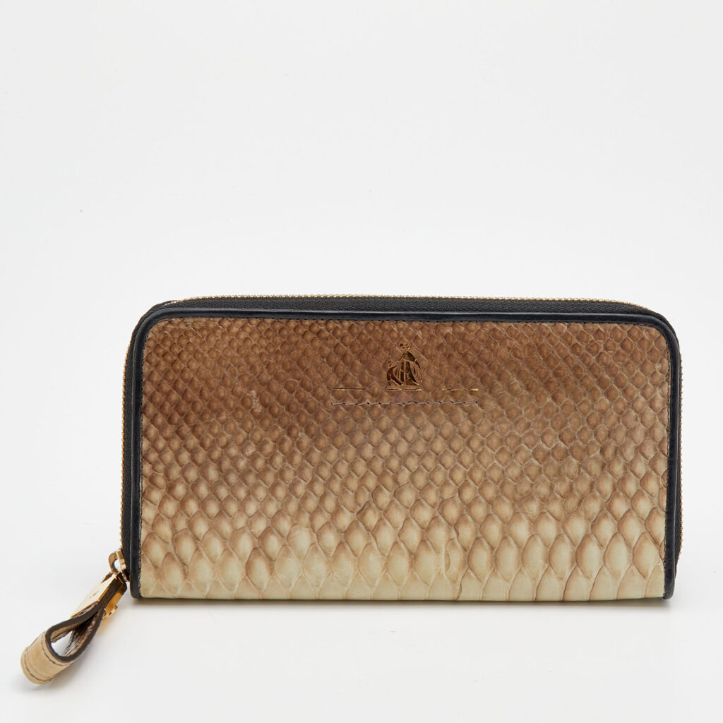 luxury-women-lanvin-used-handbags-p658179-001-1 Lanvin Beige Python Zip Around Wallet