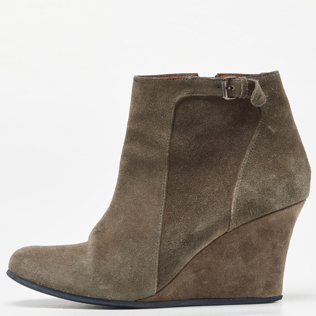 luxury-women-lanvin-used-shoes-p912192-009 Lanvin Olive Green Suede Ankle Boots Size 40
