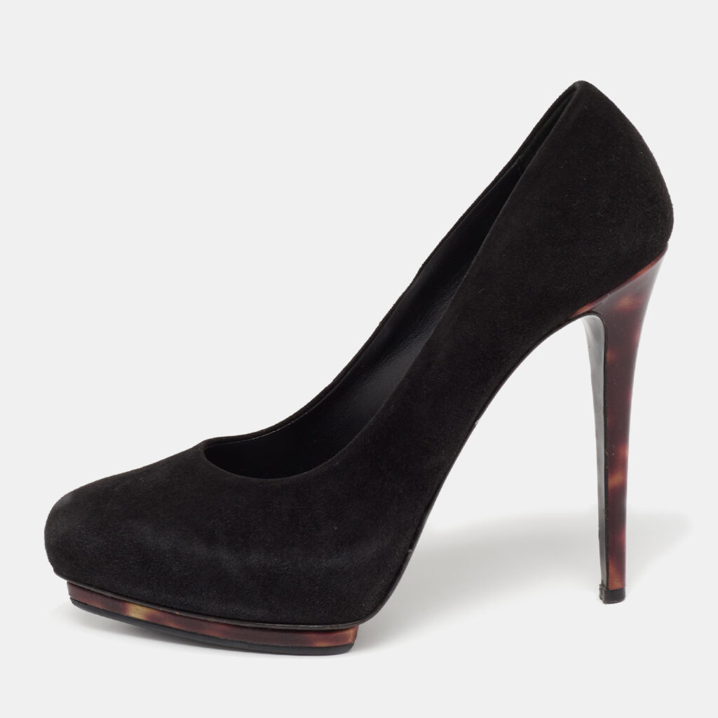 luxury-women-le-silla-used-shoes-p640660-003-2 Le Silla Black Suede Platform Pumps Size 38