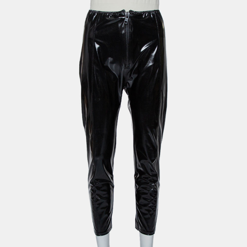 luxury-women-lisa-marie-fernandez-new-clothes-p434116-011 Lisa Marie Fernandez Black Faux leather Zip Front Hannah Cropped Leggings M