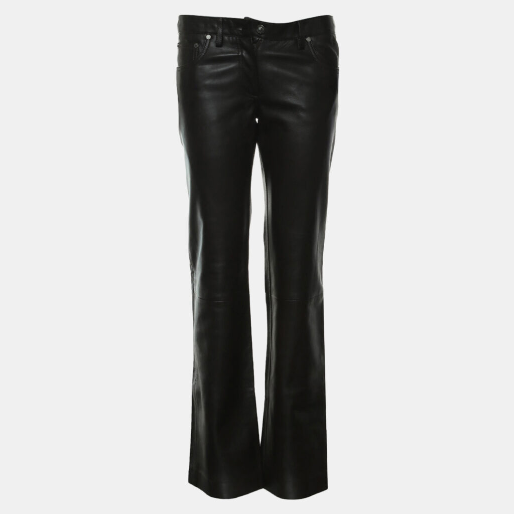 luxury-women-loewe-used-clothes-p1147291-008 Loewe Brown Leather Long Pants EU 38