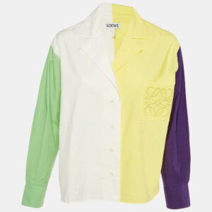 Loewe Multicolor Colorblock Cotton Button Front Shirt S