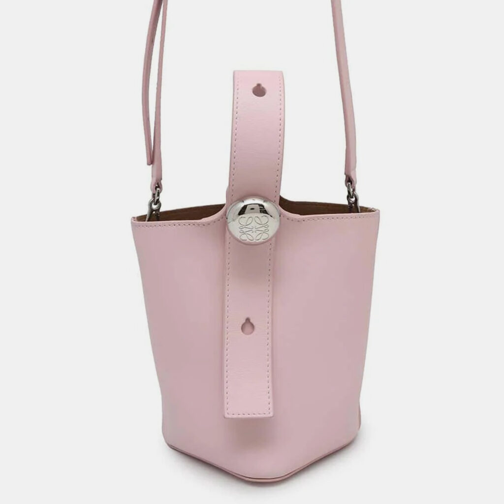 luxury-women-loewe-used-handbags-p1111220-004 Loewe Pink Leather Size Mini Pebble Bucket Bag