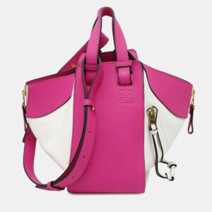 Loewe White Pink Leather Small Hammock Shoulder Bag