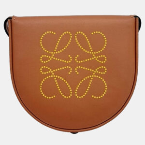Loewe Brown Leather heel pouch mini crossbody bag