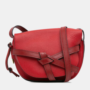 Loewe Red Leather Gate Small Crossbody Bag