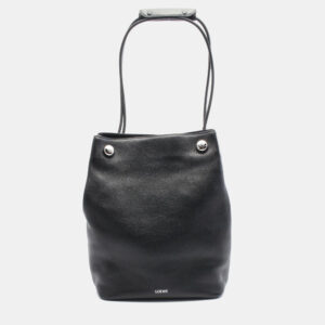 Loewe Black Leather Pebble Hobo Bag