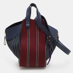 loewe multicolor striped canvas and leather small hammock shoulder bag
