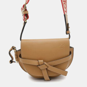 Loewe Brown Leather Mini Gate Dual Bag