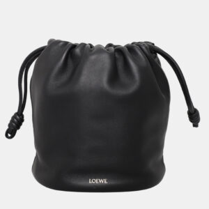 Loewe Black Leather Flamenco Small Bucket Bag