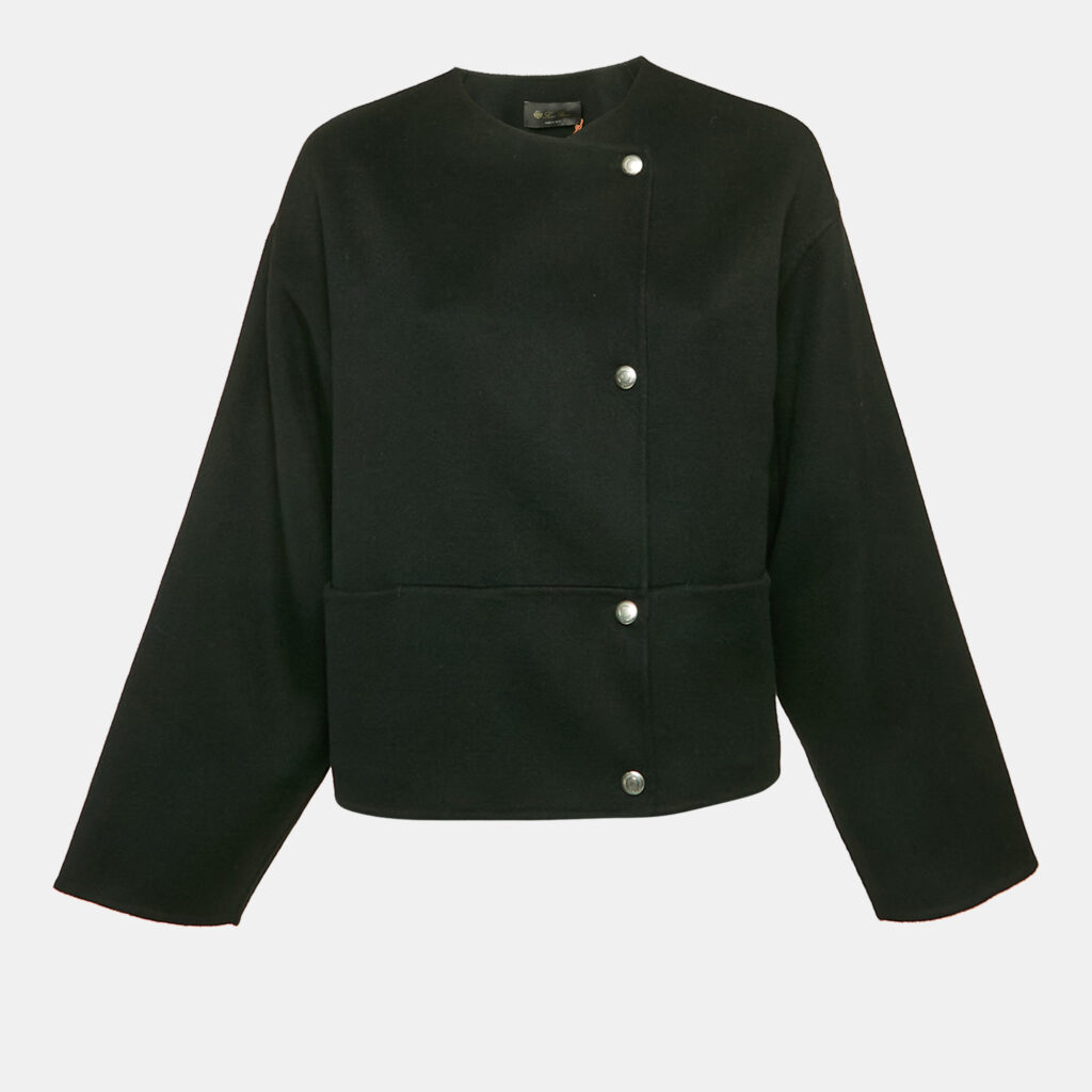 luxury-women-loro-piana-new-clothes-p1152021-004 Loro Piana Black Chewe Double Cashmere Coat S