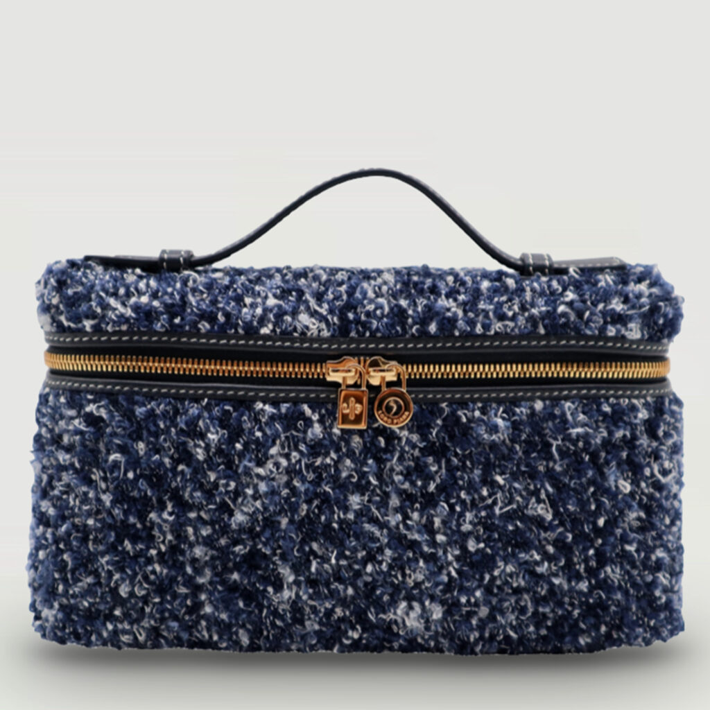 luxury-women-loro-piana-new-handbags-p1033122-001 Loro Piana Denim/ Navy Blue Silk Cotton Blend Extra Pocket L19 Pouch
