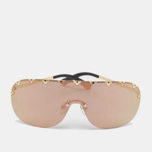 Louis Vuitton Black/Gold Tone Mirrored Rain Z2377E Shield Sunglasses