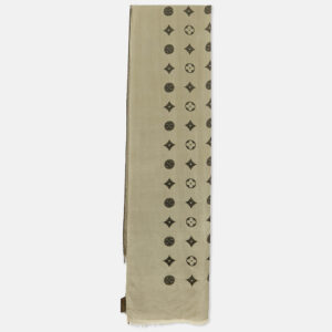 Louis Vuitton Black/Cream Monogram Silk Blend Stole