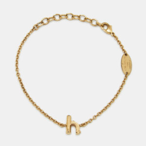 Louis Vuitton LV & Me Letter H Gold Tone Bracelet