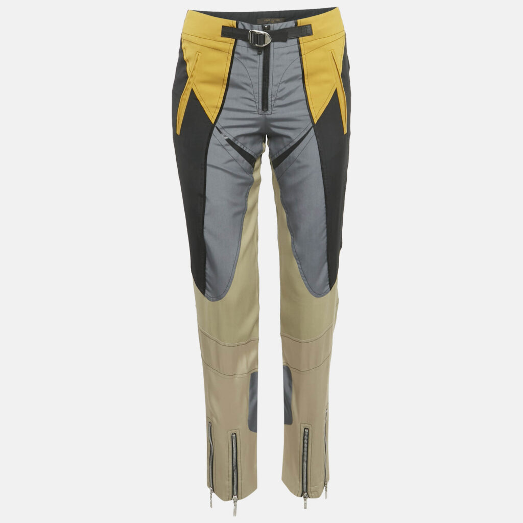 luxury-women-louis-vuitton-used-clothes-p1162359-001 Louis Vuitton Multicolor Silk Blend Paneled Trousers S