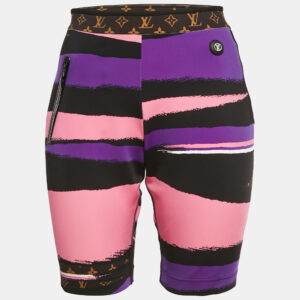 louis vuitton multicolor printed jersey shorts m
