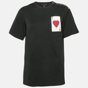 Louis Vuitton Black Cotton Stud Detail Game-On T-Shirt M