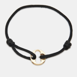 Louis Vuitton Empreinte Black Cord 18K Yellow Gold Bracelet
