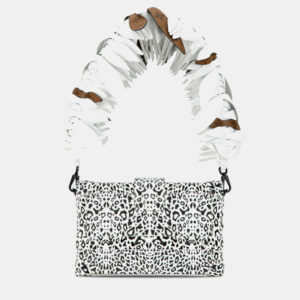 Louis Vuitton Black/White Leather and Feather Petite Malle Shoulder Bag