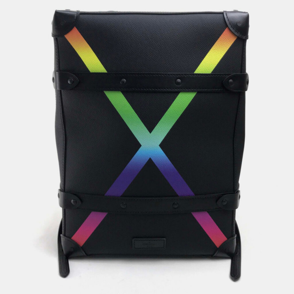 luxury-women-louis-vuitton-used-handbags-p1021938-021 Louis Vuitton Black Leather Taiga Rainbow Backpack