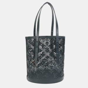 Louis Vuitton Black Monogram Leather Lace Bucket Shoulder Bag