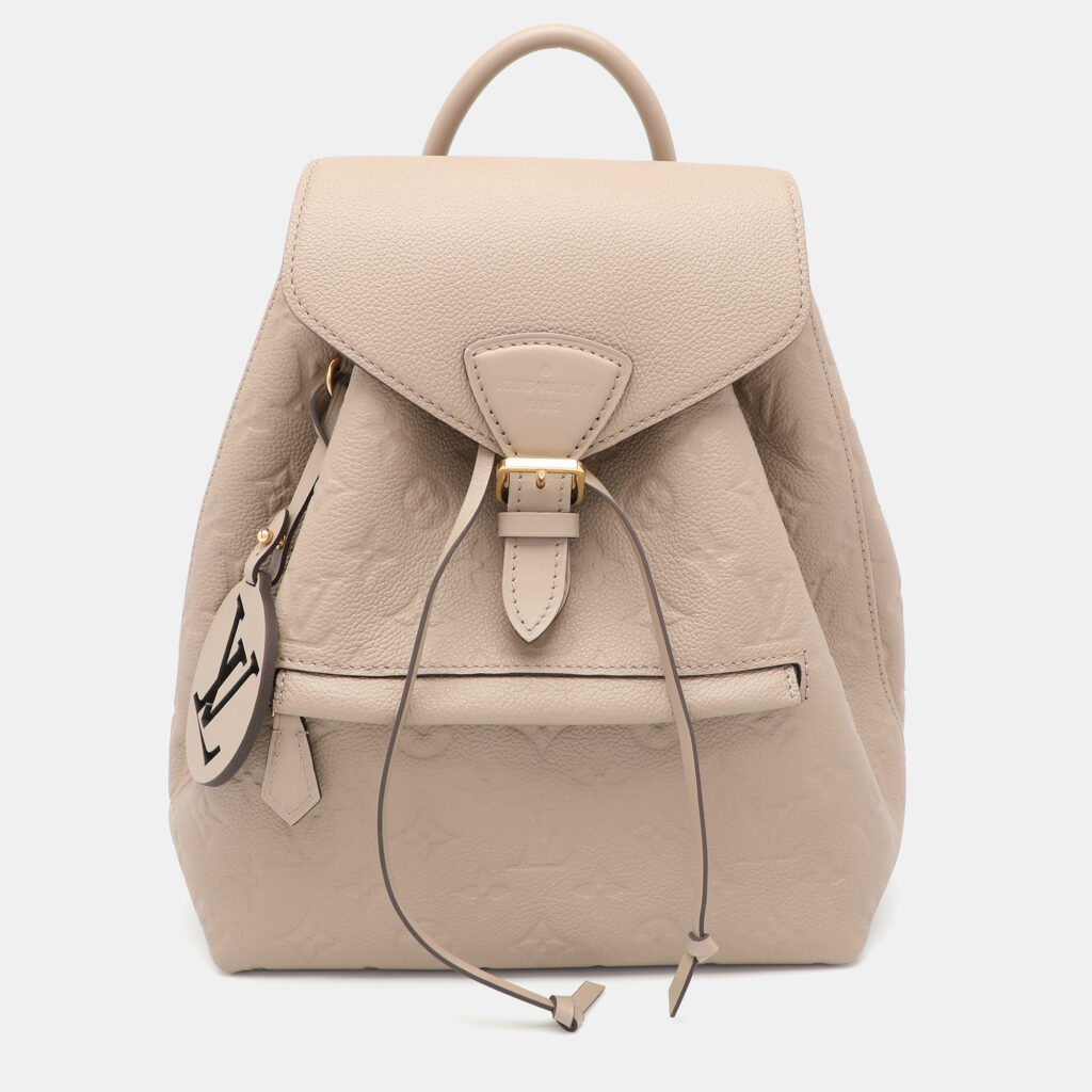 luxury-women-louis-vuitton-used-handbags-p1029617-004 Louis Vuitton Beige Monogram Empriente Leather Montsouris PM Backpack