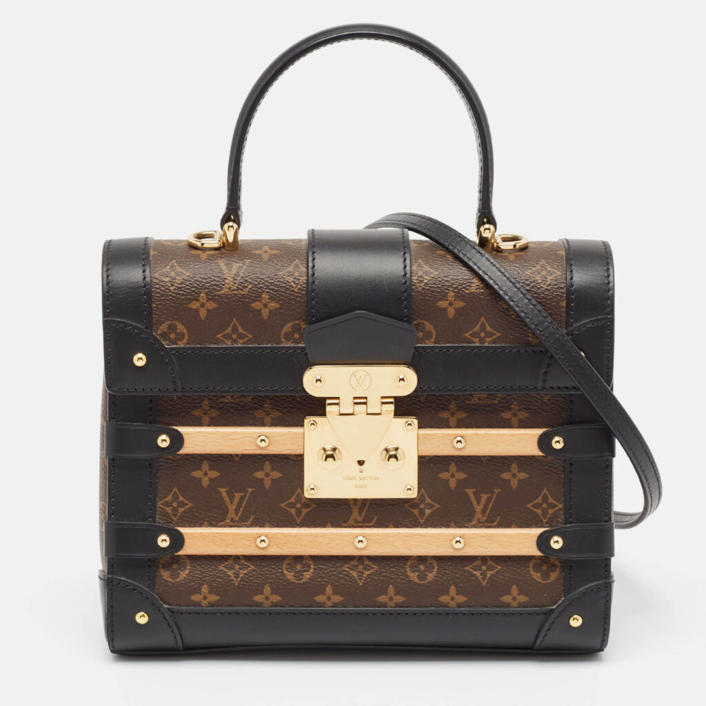 luxury-women-louis-vuitton-used-handbags-p1037922-012 Louis Vuitton Black Monogram Canvas Trianon Top Handle Bag