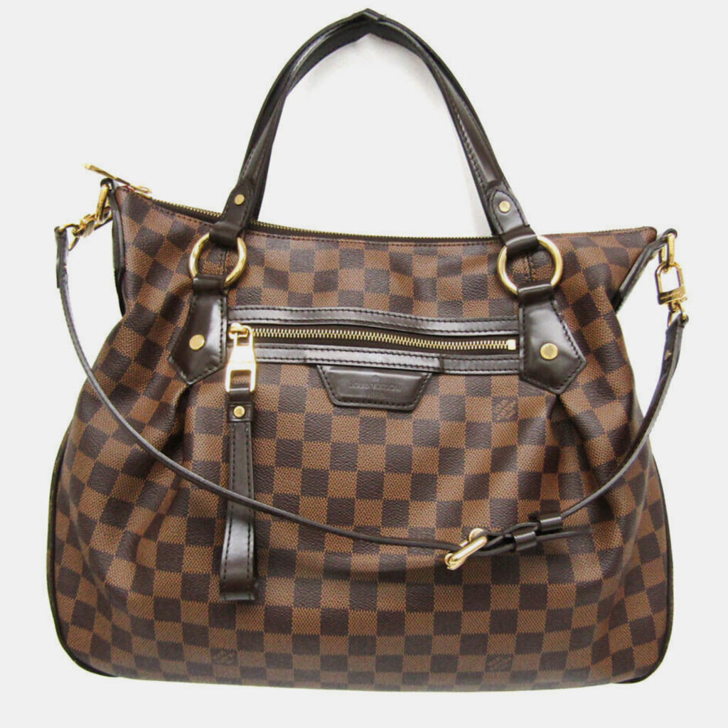 luxury-women-louis-vuitton-used-handbags-p1039911-011 Louis Vuitton Damier Evora MM Ebene Shoulder Bag