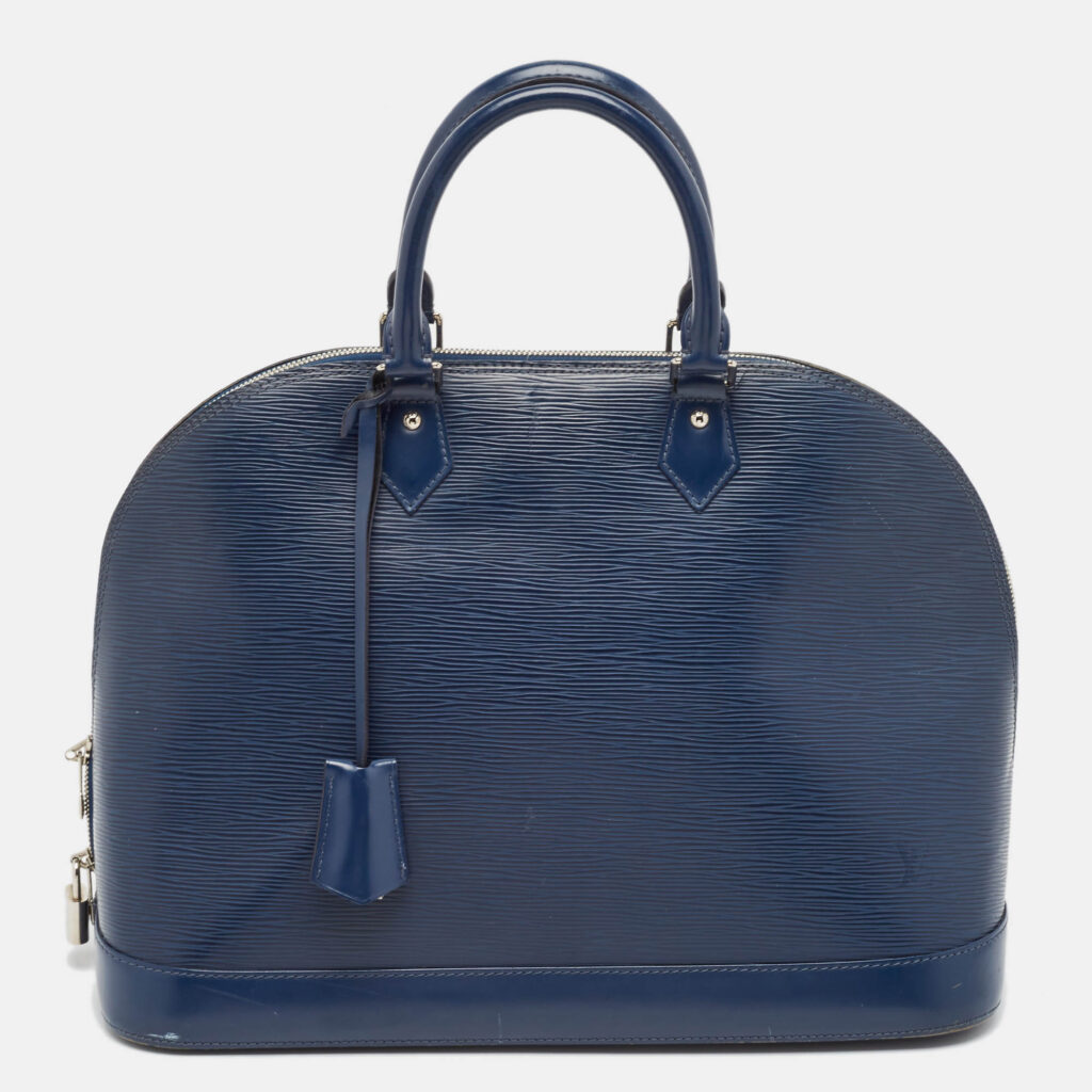 luxury-women-louis-vuitton-used-handbags-p1045720-010 Louis Vuitton Blue Marine Epi Leather Alma GM Bag