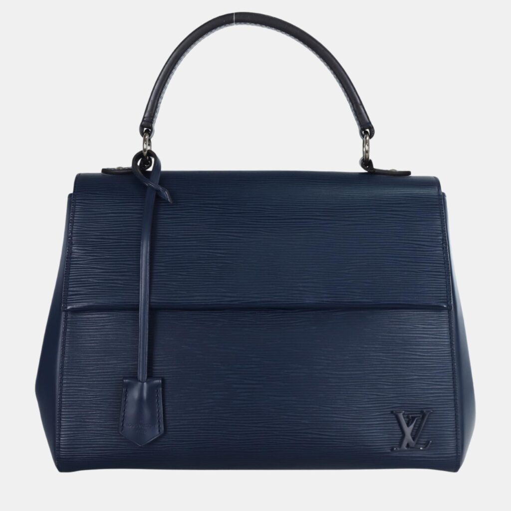 luxury-women-louis-vuitton-used-handbags-p1055068-012 Louis Vuitton Navy Blue Epi Cluny MM Shoulder Bag