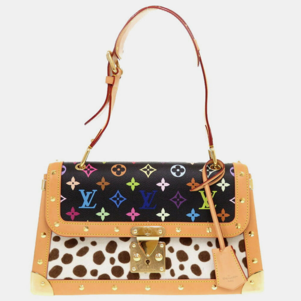 luxury-women-louis-vuitton-used-handbags-p1076674-029 Louis Vuitton Sac Dalmatian Monogram Multicolor Pony Noir Shoulder Bag