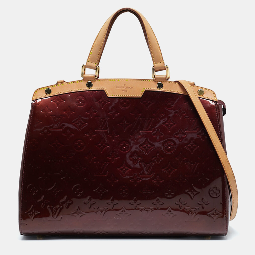 luxury-women-louis-vuitton-used-handbags-p1078709-015 Louis Vuitton Rouge Fauviste Monogram Vernis Brea GM Bag