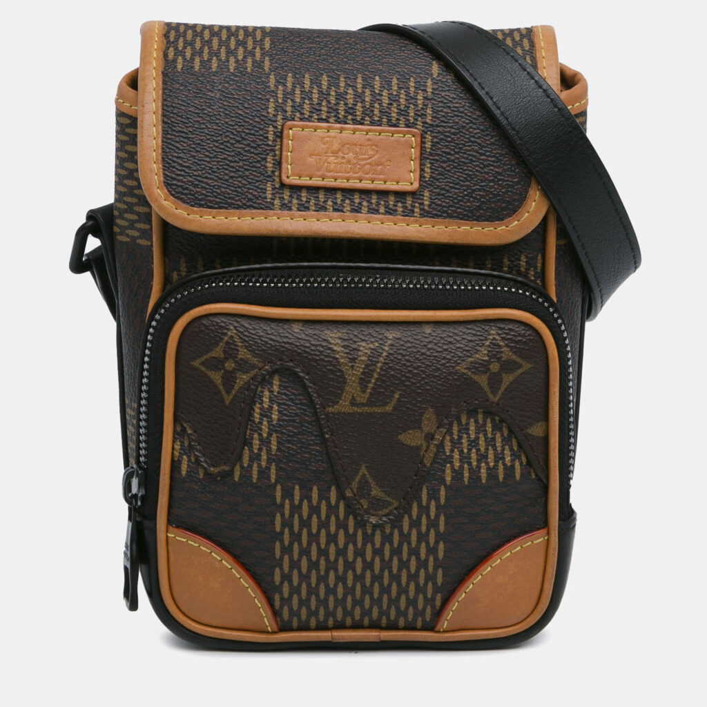 luxury-women-louis-vuitton-used-handbags-p1082017-010 Louis Vuitton Brown Coated Canvas Nigo Giant Damier Ebene Monogram Nano Amazone Crossbody